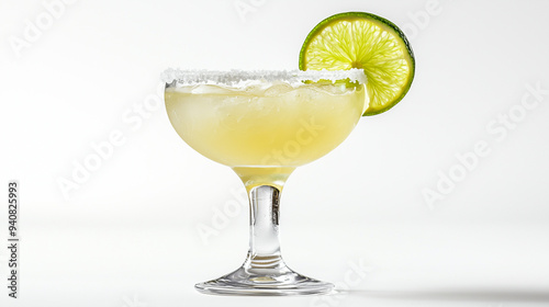 A frosty margarita in a sal...