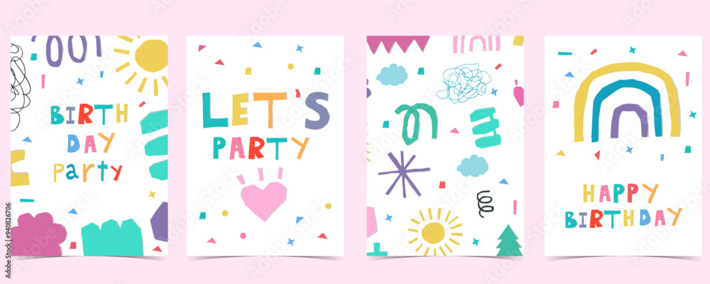 shape paper cut out background with colorful.illustration vector for a4 vertical kid design shape paper cut out background with colorful.illustration vector for a4 vertical kid design