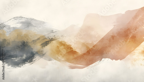 Random brush strokes in muted colors on a plain background, offering an artistic yet minimalist vibe