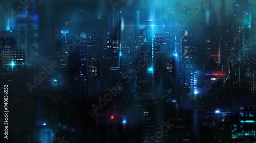 Wallpaper Mural Abstract colorful circular bokeh with city background Torontodigital.ca