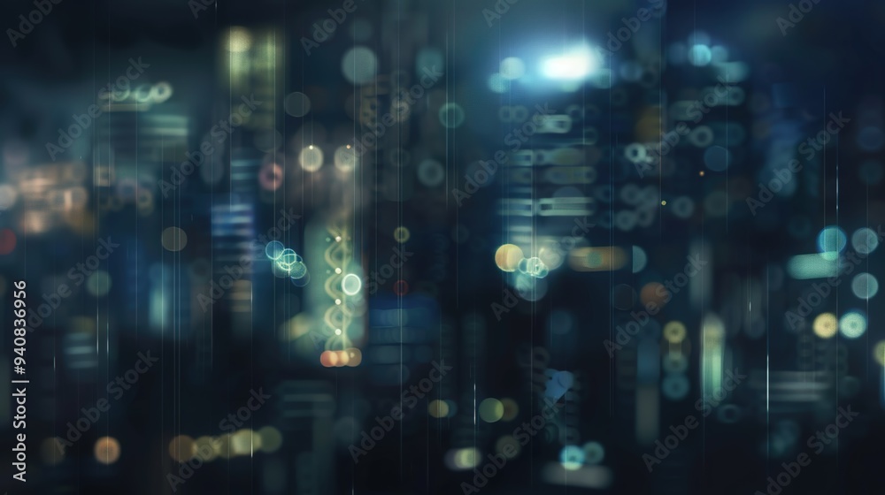 Abstract colorful circular bokeh with city background Abstract colorful circular bokeh with city background