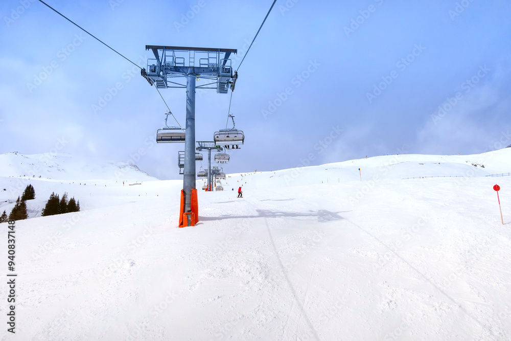 Ski slope in Saalbach-Hinterglemm, Austria Ski slope in Saalbach-Hinterglemm, Austria