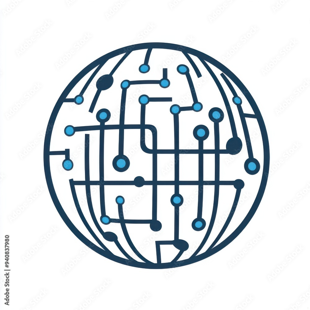 Abstract Digital Globe Representing Global Connectivity and Data Flow in Modern Technology Abstract Digital Globe Representing Global Connectivity and Data Flow in Modern Technology