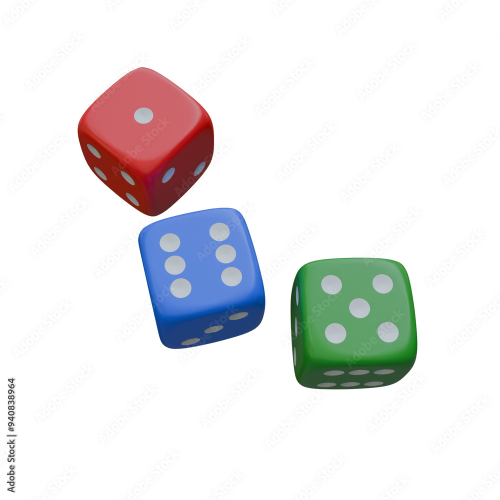 3d Render of Dices isolated on white background 3d Render of Dices isolated on white background