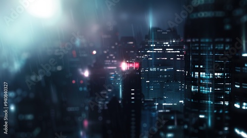 Wallpaper Mural Abstract colorful circular bokeh with city background Torontodigital.ca