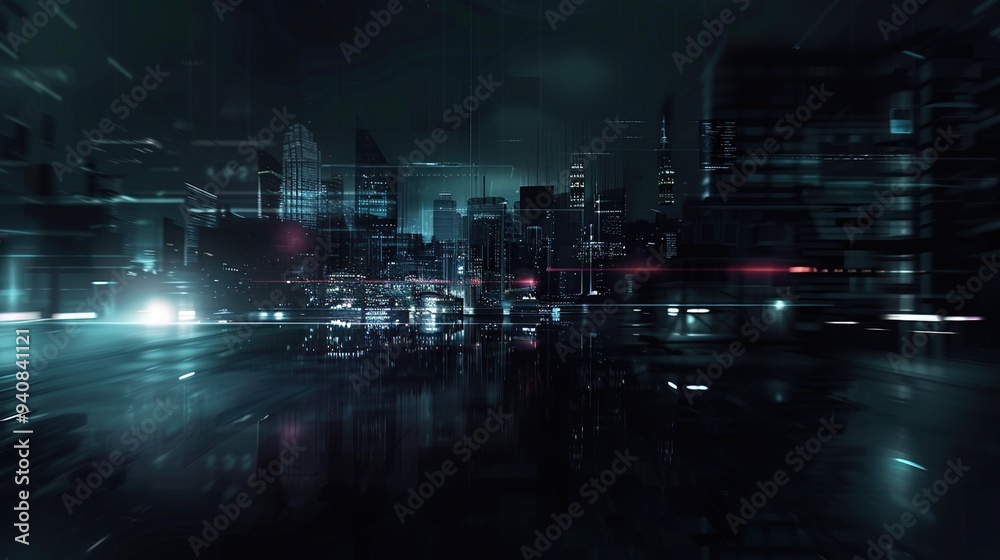 Fototapeta premium Abstract colorful circular bokeh with city background