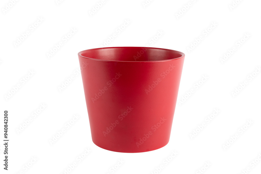 Red ceramic pot isolated no background cutout Red ceramic pot isolated no background cutout