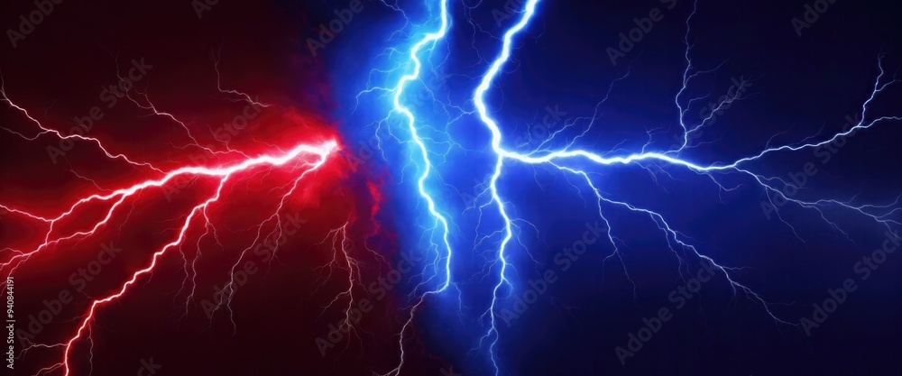 Hot Red and cold blue electrical lightning background Hot Red and cold blue electrical lightning background