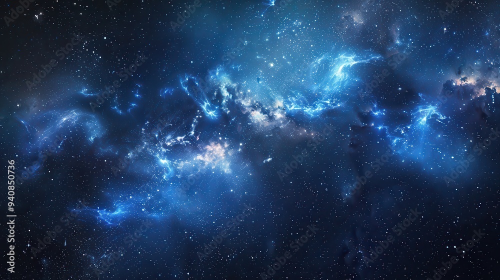 Fototapeta premium Starry Night Sky Abstract Background. Bright Cosmos Creation with Fully Starry Sky