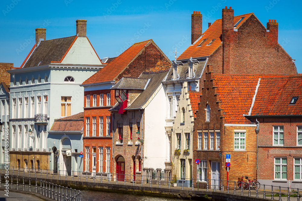 Panorama with canal Bruges, Belguim Panorama with canal Bruges, Belguim