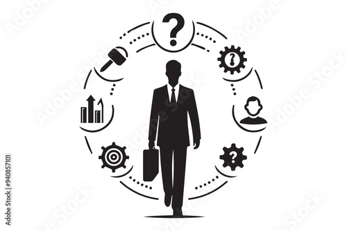 corporate businessman silhouette