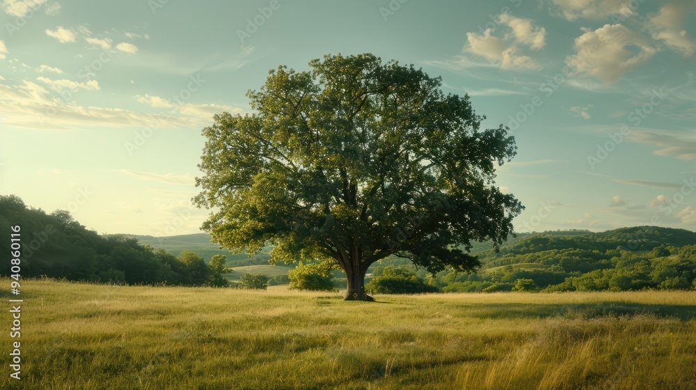 Obraz premium Solitary Tree in a Meadow