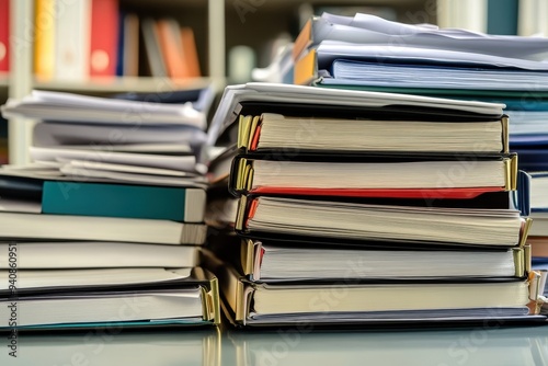 Stacks of Books in a Study or Library