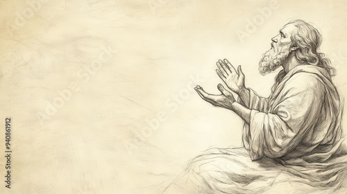 God’s Promise to Solomon: Bible Wall Art Depicting the Divine Granting of Wisdom, Biblical Illustration on Beige Background