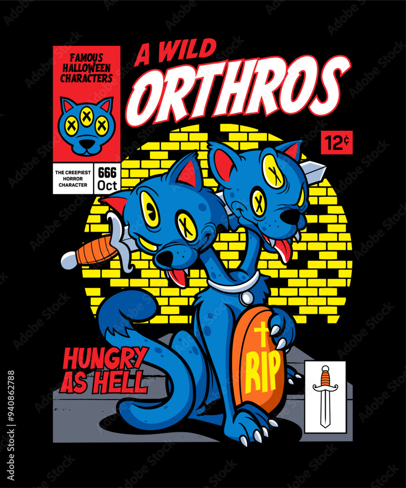 Obraz premium A wild Orthros Halloween Design Theme