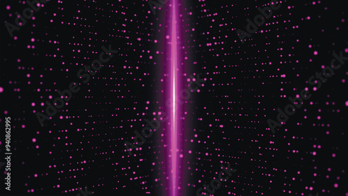 Technology background. Abstract digital wave of flickering particles. Futuristic dotted lines of particles. Network connection structure. Vector illustration.