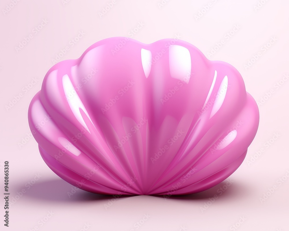 A vibrant pink shell showcasing beautiful curves and glossy texture, perfect for coastal or whimsical themes. A vibrant pink shell showcasing beautiful curves and glossy texture, perfect for coastal or whimsical themes.