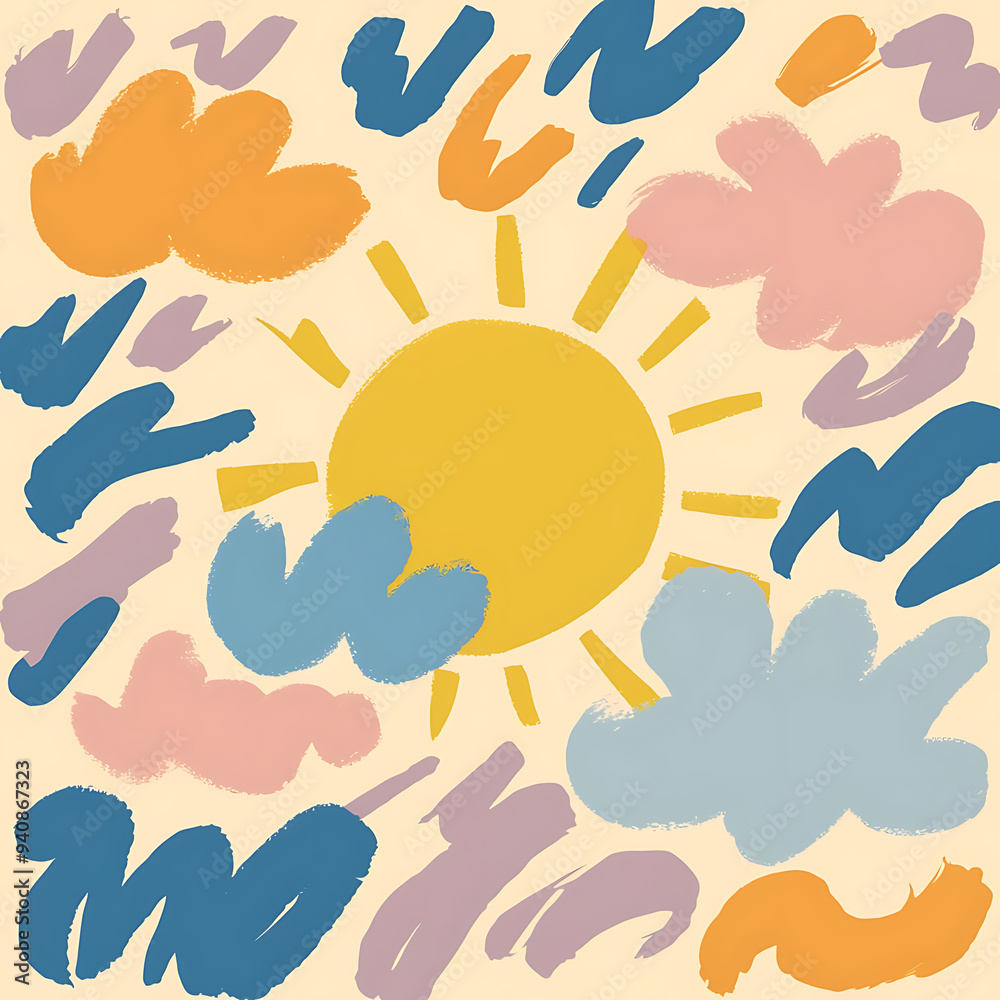 Naklejka premium Colorful Summer Day - Abstract Art