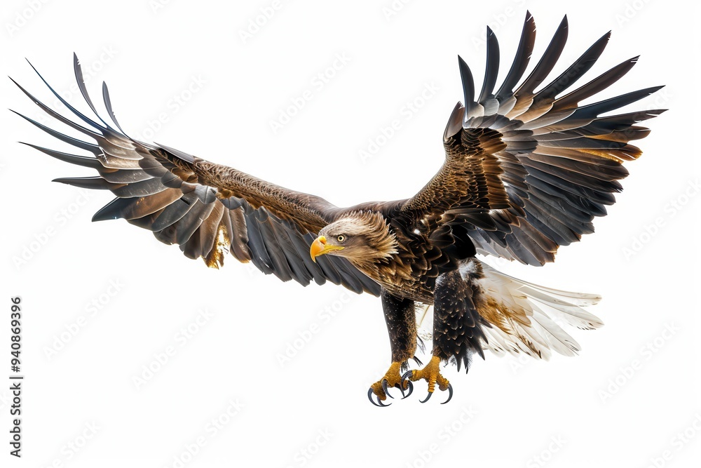 Fototapeta premium Talon of an Eagle - Deadly Attack with Eagle's Claw on White Background