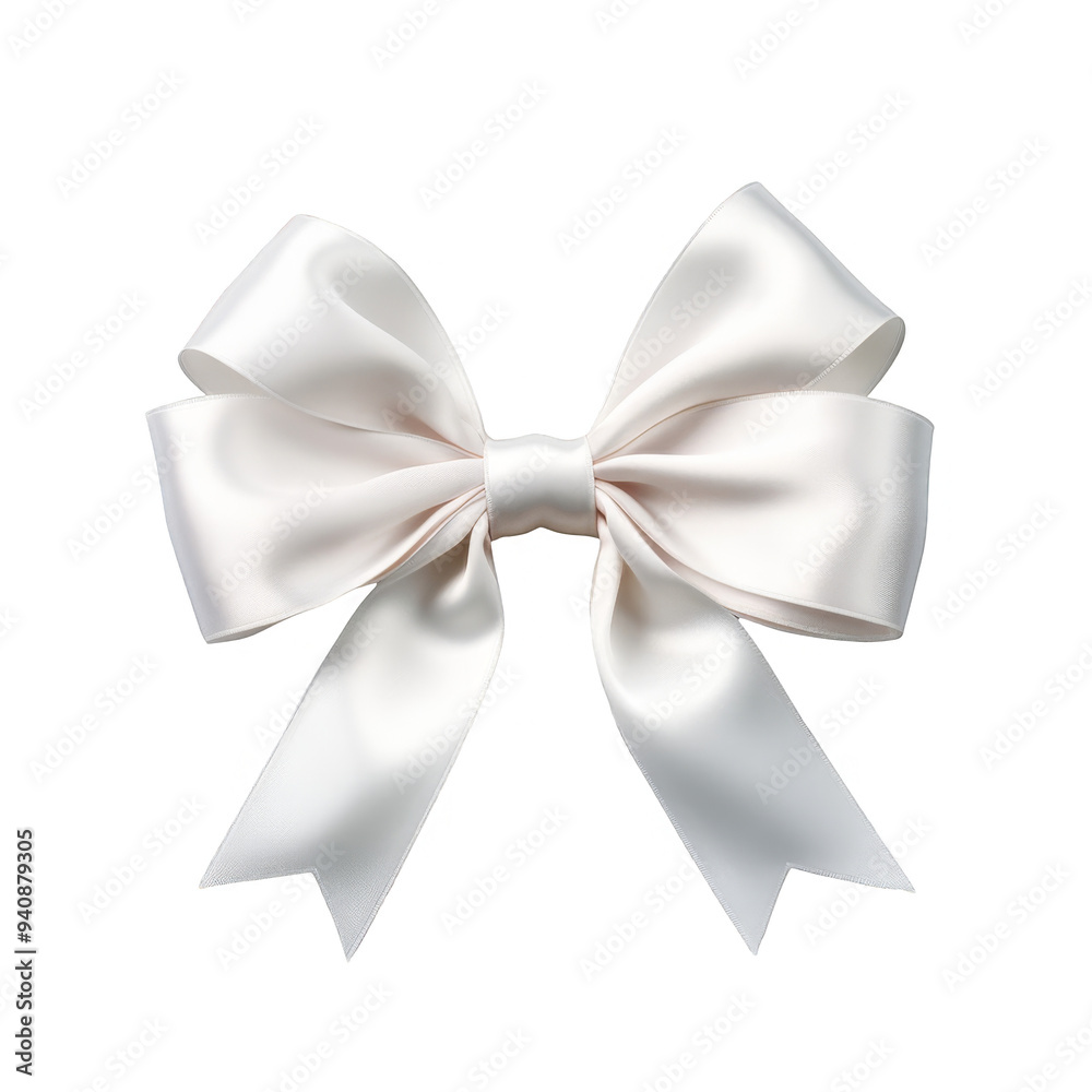 White Bow Isolated on a Transparent Background White Bow Isolated on a Transparent Background