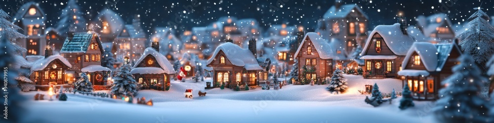 Enchanting Christmas Village in Retro Style: Snowy Winter Landscape for Holiday Greetings. Festive 3D Illustration Capturing Seasonal Joy and Celebration. Perfect for Marketing Campaigns, Web Template Enchanting Christmas Village in Retro Style: Snowy Winter Landscape for Holiday Greetings. Festive 3D Illustration Capturing Seasonal Joy and Celebration. Perfect for Marketing Campaigns, Web Template
