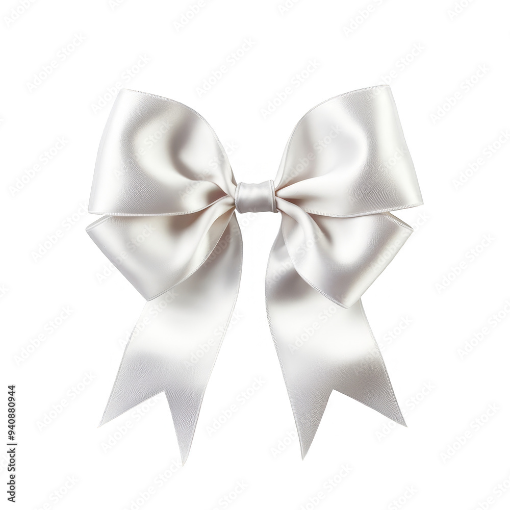 White Bow Isolated on a Transparent Background White Bow Isolated on a Transparent Background
