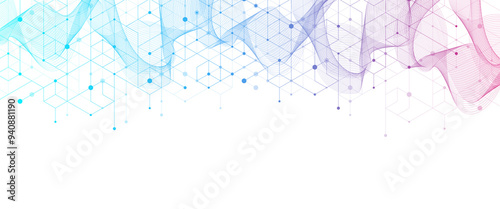 Health care and medical pattern innovation concept science background design. Abstract geometric hexagons shape medicine and science background, illustration.