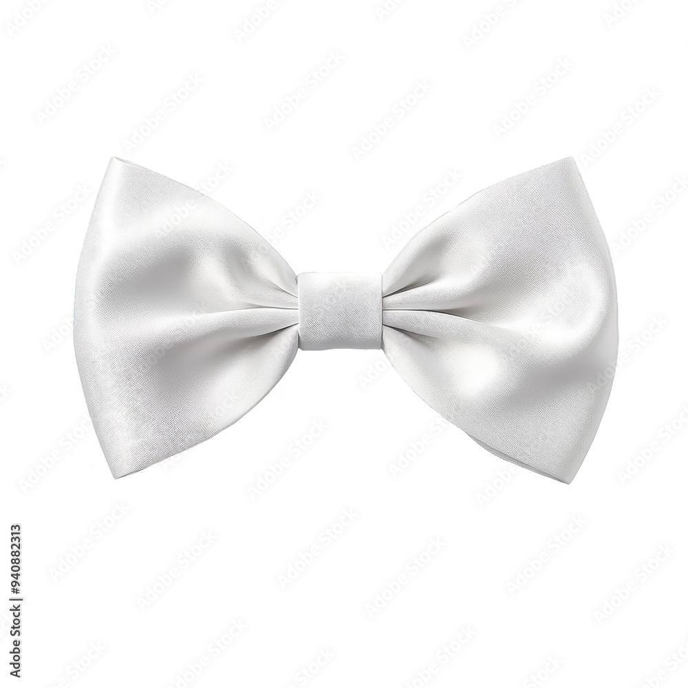 White Bow Isolated on a Transparent Background