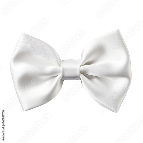 White Bow Isolated on a Transparent Background