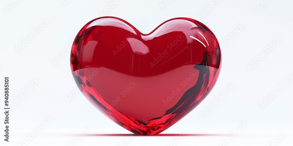 Elegant 3D Red Velvet Heart Isolated on White: Symbol of Love and Care. Perfect for Valentine's Day Campaigns, Relationship Marketing, and Emotional Advertising. Minimalist Design with Copy Space for Elegant 3D Red Velvet Heart Isolated on White: Symbol of Love and Care. Perfect for Valentine's Day Campaigns, Relationship Marketing, and Emotional Advertising. Minimalist Design with Copy Space for