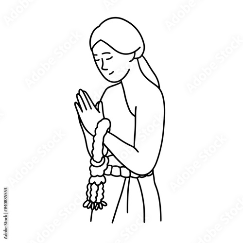 Thai woman praying