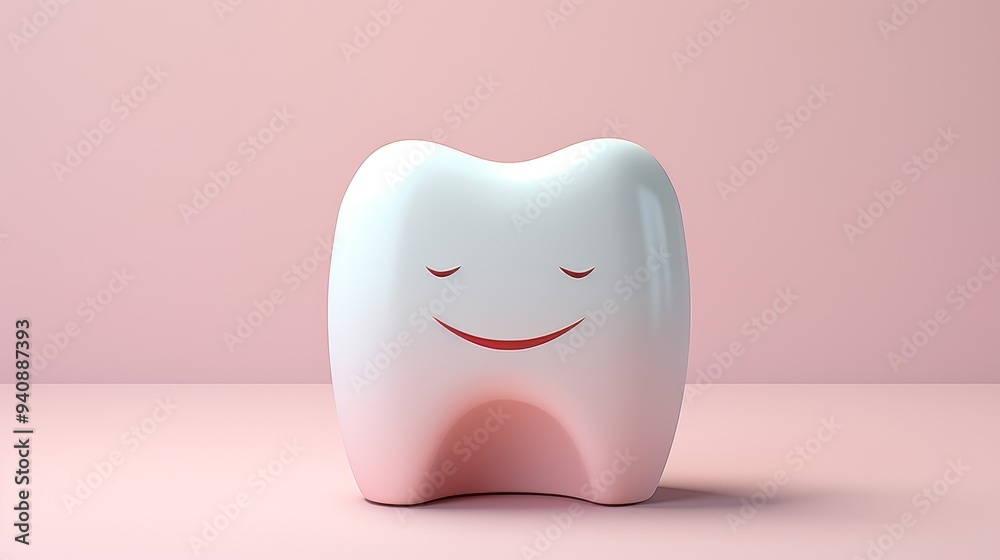 Cheerful cartoon tooth with a smile, perfect for dental related themes, oral health, and children's education. Cheerful cartoon tooth with a smile, perfect for dental related themes, oral health, and children's education.