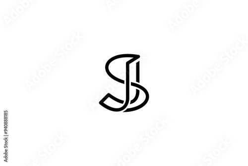 Letter JS or SJ Logo Design Vector 