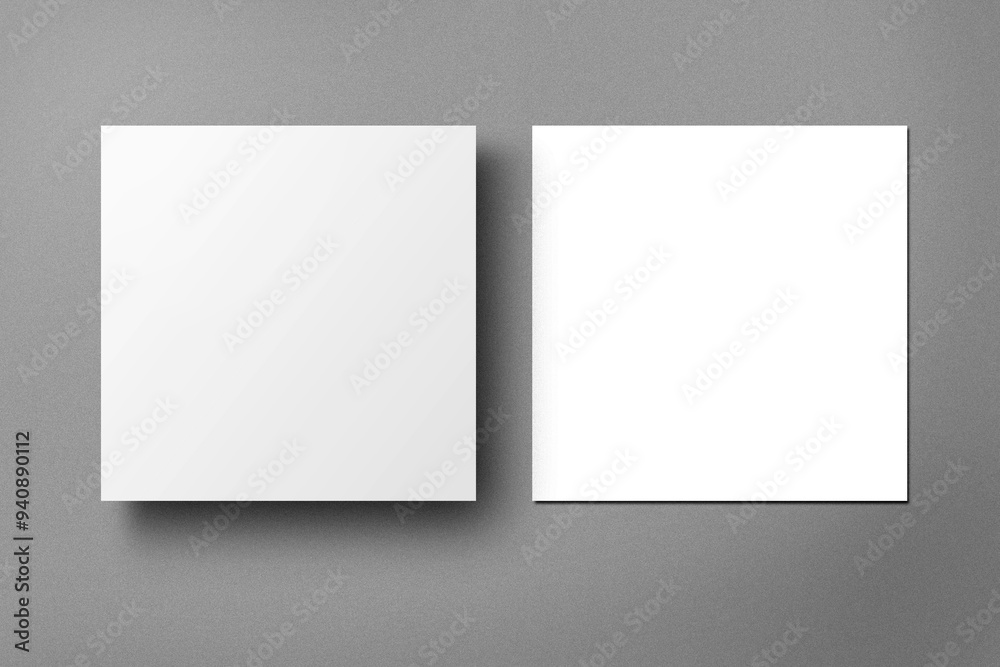 Fototapeta premium Two Grounding and Floating Square Flyer Mockup