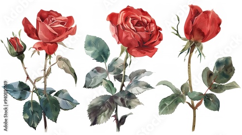 Red rose elements