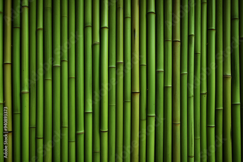 Processed collage of green bamboo fence surface texture. Background for banner, backdrop