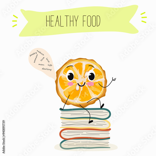 Orange Citrus, aurantium, Corrugato, funny characters fruits. Citrus aurantium Corrugato or bitter orange or bitter mandarin, pomeranian fruit. Hand drawn vector illustration.