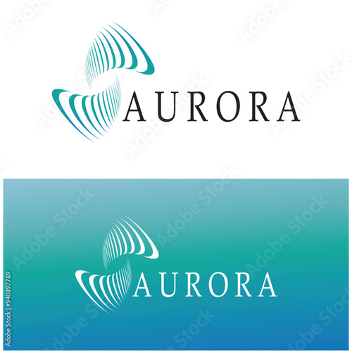 aurora logos illustration design, for business, brands, companies, entertainment, vector template