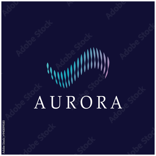 aurora logos illustration design, for business, brands, companies, entertainment, vector template