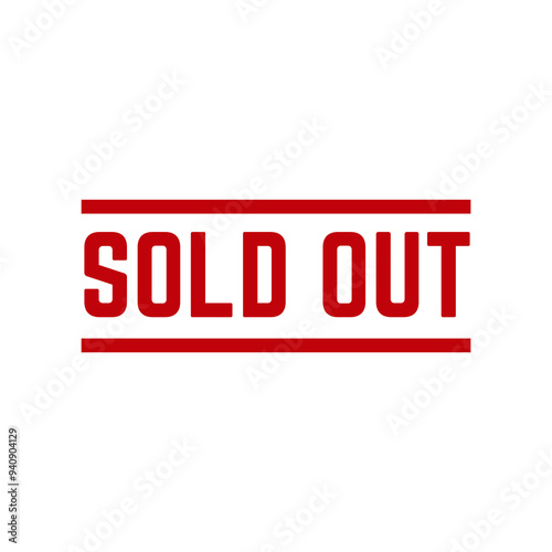 Sold stamp logo. Vector illustration for web design