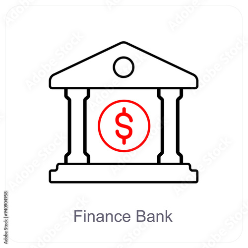 Finance Bank and banking icon concept