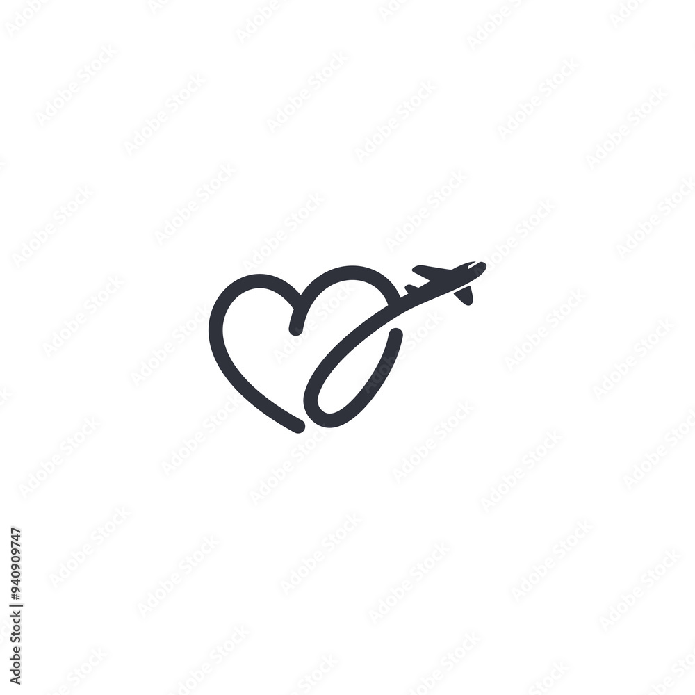 Travel agency logo, trip logo, love trip logo design