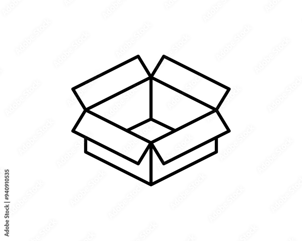 Delivery packaging vector icon. Cargo cardboard box icons. Carton package sign from line geometric shapes. Delivery packaging vector icon. Cargo cardboard box icons. Carton package sign from line geometric shapes.