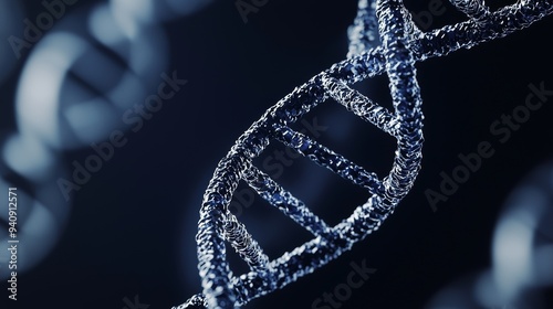 3D rendering of bioinformatic, medical, biotechnology background DNA helix-strand holographic strand, bioinformatics biotechnology concept