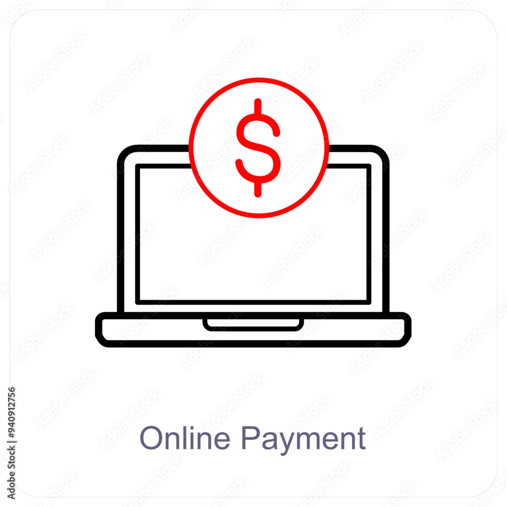 Online Payment and online money icon concept Online Payment and online money icon concept
