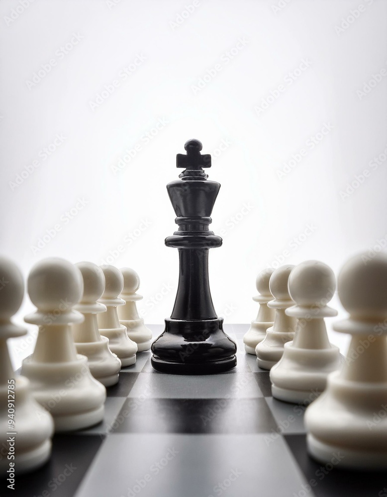 Competition in Chess: Black King vs. White Pawns, AI Visualization