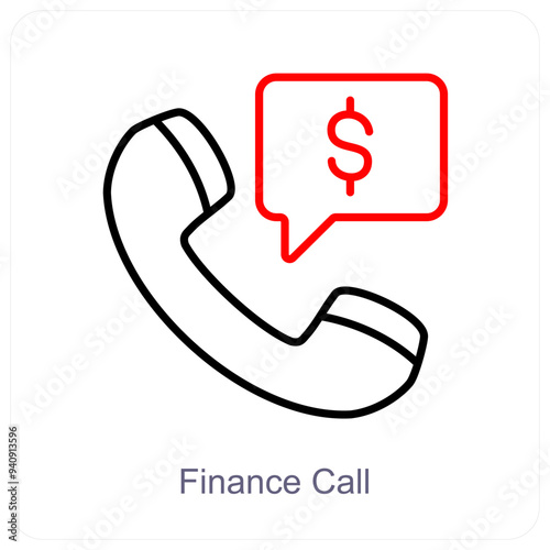Finance Call and communication icon concept