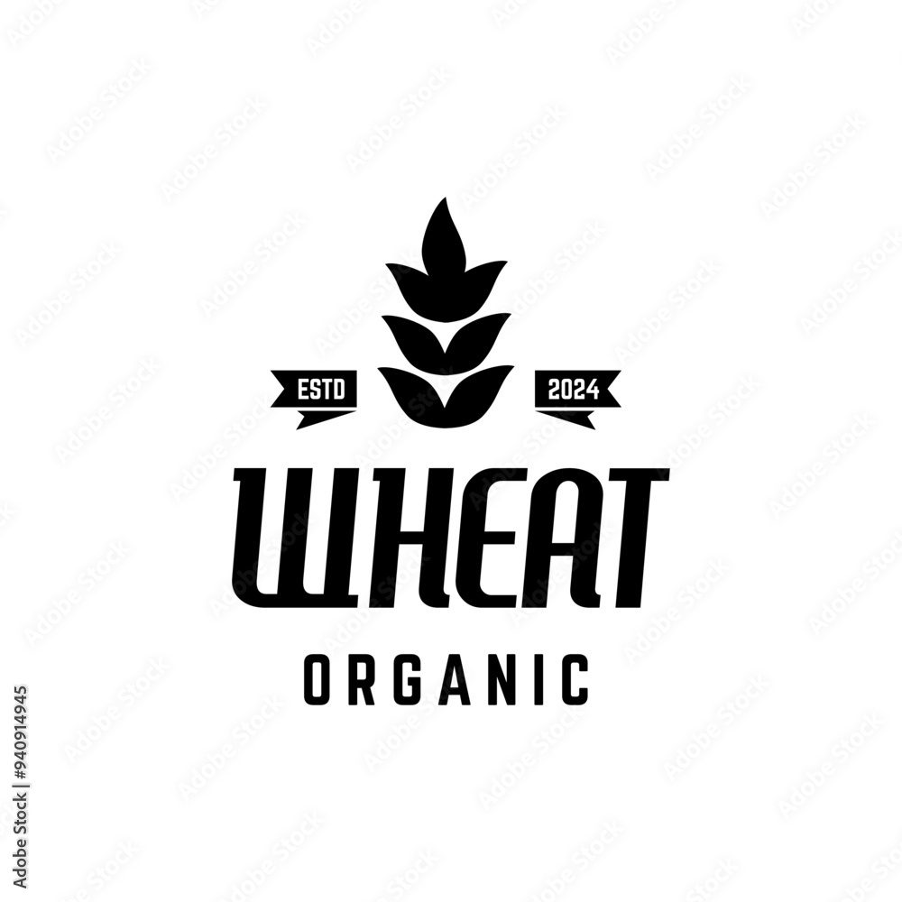 wheat / grain icon vector logo design template