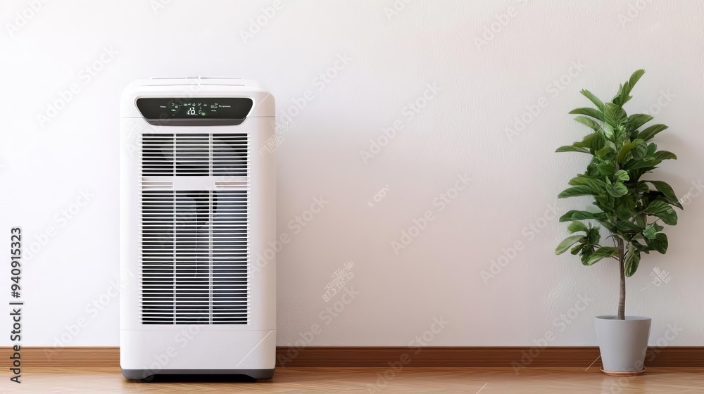 Portable air conditioner in a guest room, visitor comfort, easy setup Portable air conditioner in a guest room, visitor comfort, easy setup