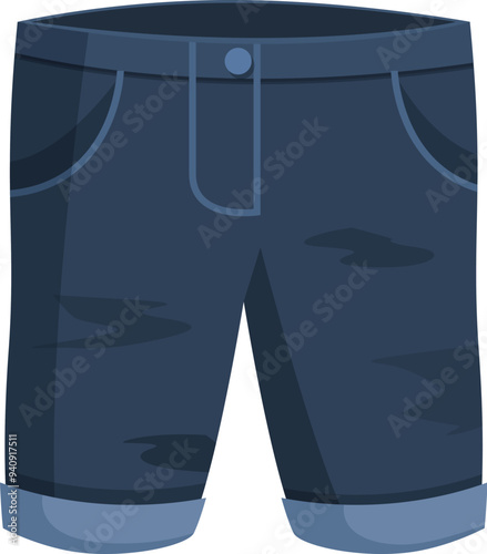 Dark blue denim shorts with cuffs are a stylish and comfortable choice for warmer weather